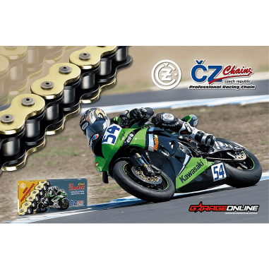 CADENA CZ CHAINS 520-120 DORADA, CON X-RING Y REFORZADA "HIGH PERFORMANCE"