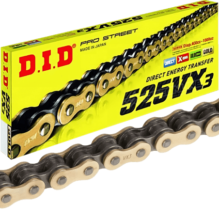 CADENA 525 DORADA JT Z3, CON XRING Y REFORZADA "SPORTBIKE"