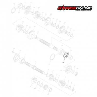 RETEN PIÑON ATAQUE YAMAHA YZF-R1 GENUINO 2004-2023