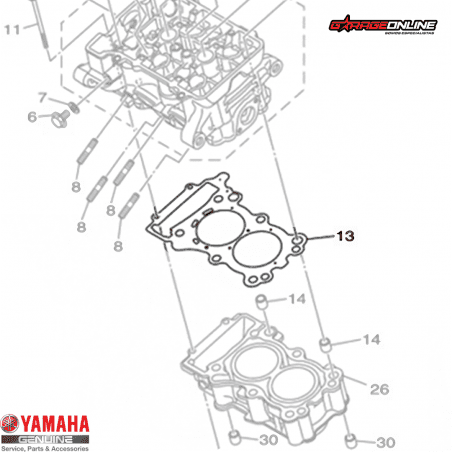 EMPAQUETADURA CULATA YAMAHA YZF R3 - YZF R3A - MT03 / GENUINO