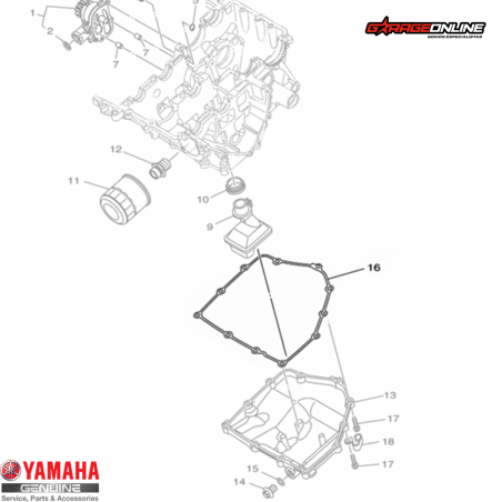 EMPAQUETADURA CARTER YAMAHA YZF R3 - YZF R3A - MT03 / GENUINO