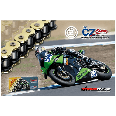 CADENA CZ CHAINS 530-124 DORADA, CON X-RING Y REFORZADA "HIGH PERFORMANCE"