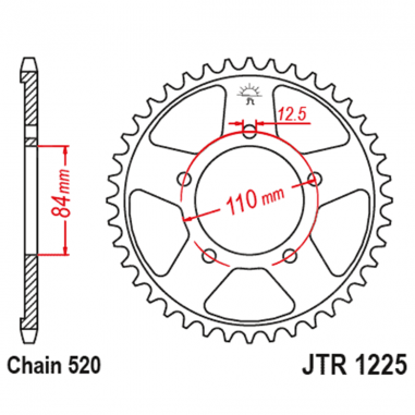 KIT DE TRANSMISION HONDA CBR 500R - CB 500 F - CB 500 X - RELACION 15/41