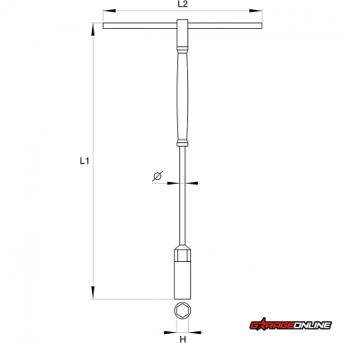 DADO EN TUBO GIRATORIO CON MANGO MOVIL EN T - YATO