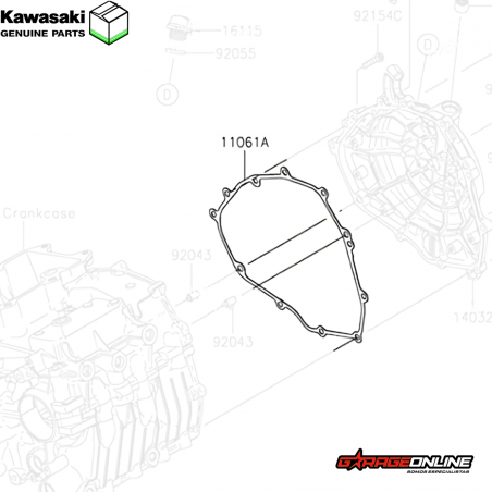 EMPAQUE EMBRAGUE KAWASAKI NINJA 400 - NINJA 500 - Z400 - Z500 GENUINOS