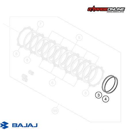 GOLILLAS ANTI REBOTE KIT EMBRAGUE BAJAJ DOMINAR 400 - KTM 250 - 390