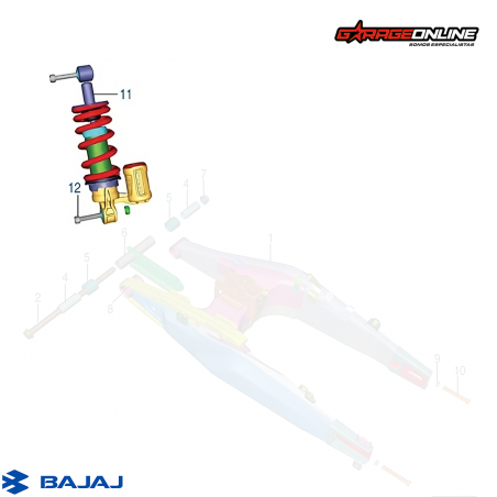 MONOSHOCK DOMINAR 400 - 250 BAJAJ GENUINO