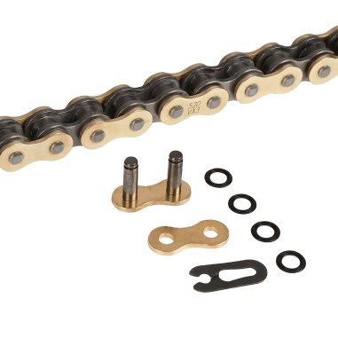 CADENA DID 520-120 DORADA VX3, CON XRING Y REFORZADA "SPORTBIKE" SEGURO CLIP