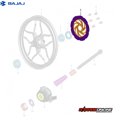 DISCO DE FRENO DELANTERO PULSAR NS 200 - NS 200 FI BAJAJ GENUINO