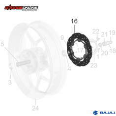 DISCO DE FRENO TRASERO NS 200 RS 200BAJAJ GENUINO