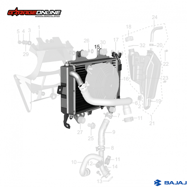 RADIADOR BAJAJ PULSAR NS 200 -NS 200 FI - NS 200 FI ABS GENUINO