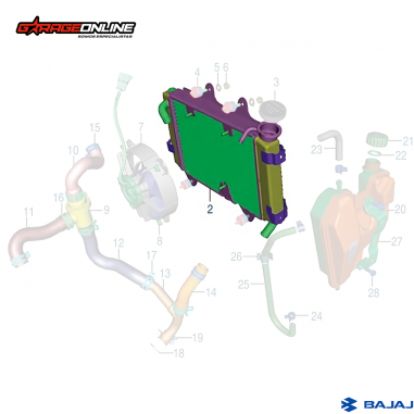 RADIADOR BAJAJ DOMINAR 250 - DOMINAR 400 - DOMINAR 400 UG GENUINO