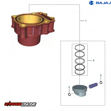 KIT CILINDRO BAJAJ DOMINAR 250 GENUINO
