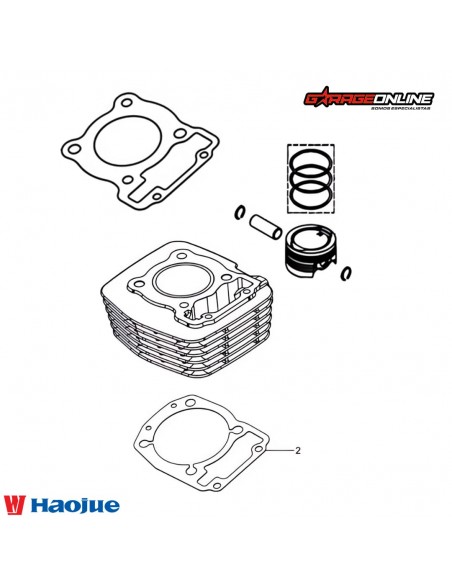 KIT CILINDRO HAOJUE NK150 CARBURADA GENUINO