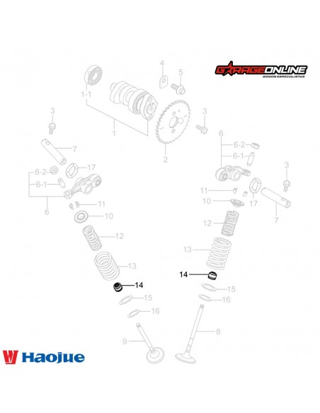 SELLOS DE VALVULA (x2) HAOJUE NK150 DL160 DR160S