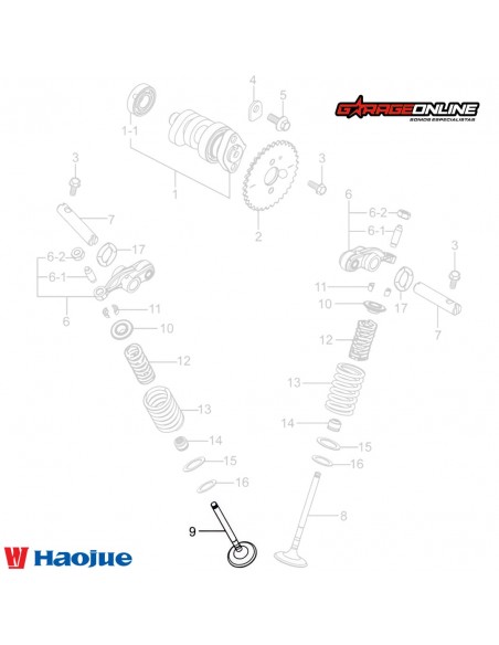VALVULA ESCAPE HAOJUE NK150 DL160 DR160S