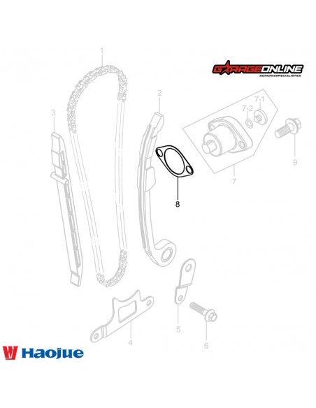 EMPAQUETADURA TENSOR CADENA DISTRIBUCION HAOJUE NK150 DL160 DR160S