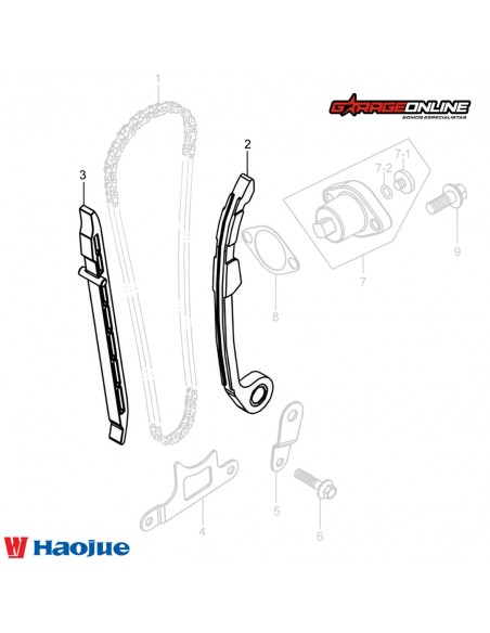 GUIAS CADENA DISTRIBUCION HAOJUE NK150 DL160 DR160S