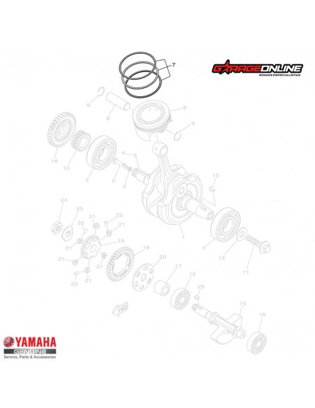 ANILLOS STANDARD (X1) YAMAHA FZ25 FZ25ABS GENUINO