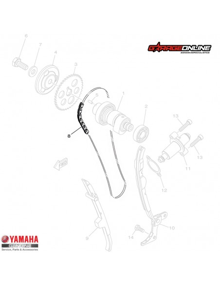CADENA DISTRIBUCIÓN YAMAHA FZ25 FZ25ABS GENUINO