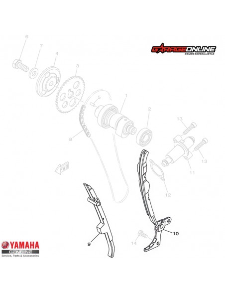 GUIAS CADENA DISTRIBUCIÓN YAMAHA FZ25 FZ25ABS GENUINO