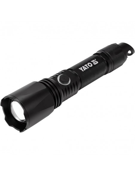 LINTERNA TACTICA RECARGABLE 10W 900LM IP64, LI-ION 3.7V 2200MAH, ALCANCE: 200M, POWERBANK, ZOOM