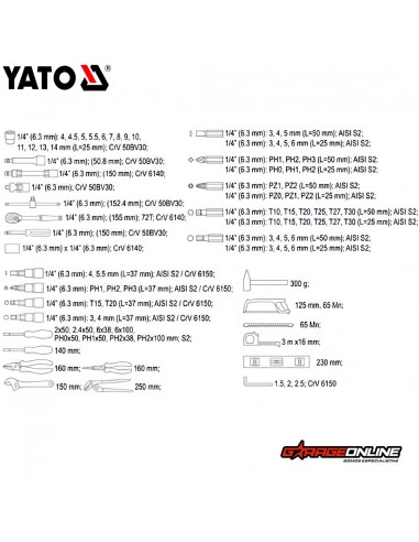 SET HERRAMIENTAS PARA EL HOGAR 88 PIEZAS - YATO