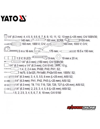 SET HERRAMIENTAS ELECTRICAS 68 PIEZAS - YATO
