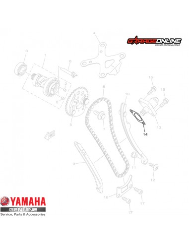 EMPAQUE TENSOR CADENA DISTRIBUCIÓN YAMAHA FZ16 GENUINO