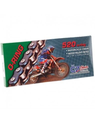 CADENA CZ CHAINS 520-120 CON O-RING Y REFORZADA "BLUE PERFORMANCE"