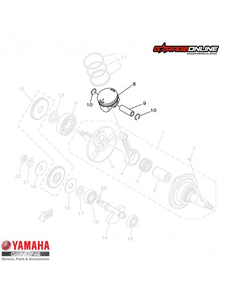 KIT PISTON STD (X1) YAMAHA FZN150 2.0 FZN150 3.0 FZN150 4.0 FZX GENUINO