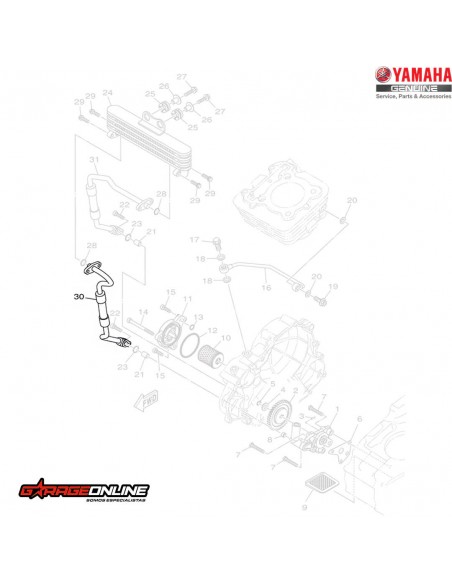 MANGUERA 1 RADIADOR DE ACEITE YAMAHA FZ25 FZ25ABS GENUINO