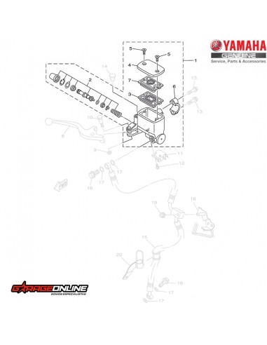 BOMBA DE FRENO DELANTERO YAMAHA YZF R3 - MT 03 - YZF R3A GENUINA