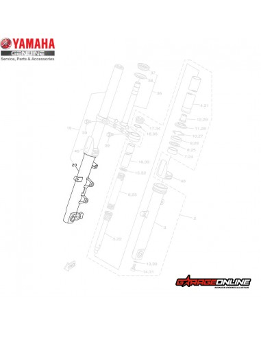 BOTELLA DE TELESCOPICA DERECHA YAMAHA YZF-R3 MT-03 GENUINO