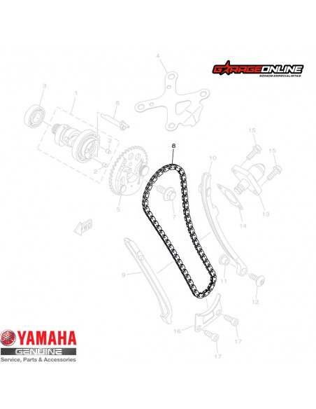 CADENA DISTRIBUCIÓN YAMAHA FZN150 FZ-X GENUINO