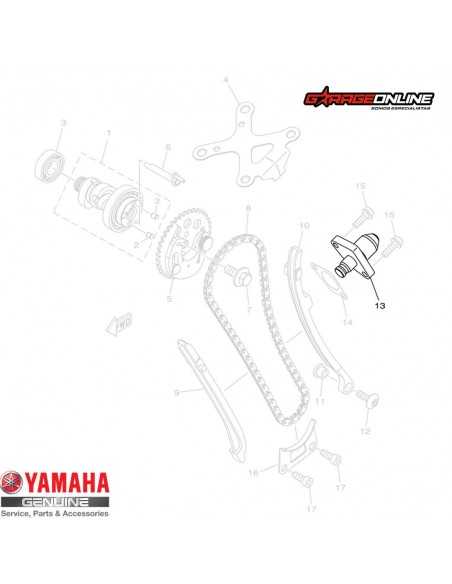 TENSOR CADENA DISTRIBUCIÓN YAMAHA FZN150 FZ-X GENUINO