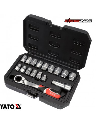 JUEGO DE DADOS PASANTES 1/2 3/8 17 PIEZAS 72T YATO