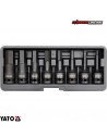 JUEGO DE DADOS DE IMPACTO HEXAGONALES 1/2" MACHOS LARGOS 8 PIEZAS - YATO