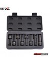 JUEGO DE DADOS DE IMPACTO HEXAGONALES 1/2" MACHOS LARGOS 8 PIEZAS - YATO