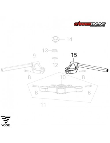 SEMIMANILLAR DERECHO (PLATEADO) VOGE 300RR GENUINO