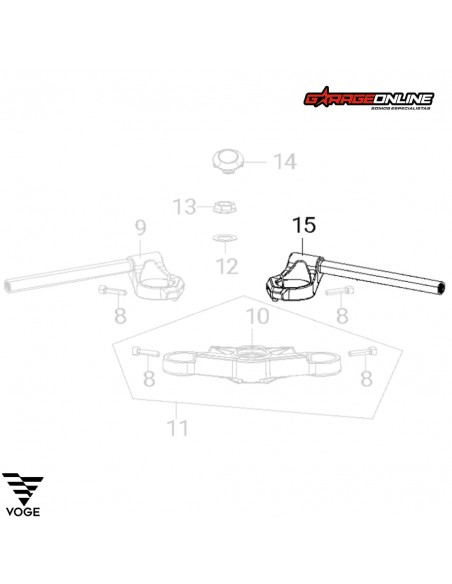 SEMIMANILLAR DERECHO (PLATEADO) VOGE 300RR GENUINO