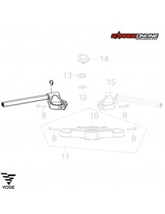 SEMIMANILLAR IZQUIERDO (PLATEADO) VOGE 300RR GENUINO