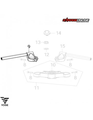 SEMIMANILLAR IZQUIERDO (PLATEADO) VOGE 300RR GENUINO