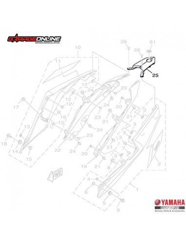 PLASTICO FINAL COLA YAMAHA YZF-R3 MT-03 - GENUINO
