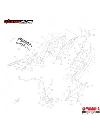 PLASTICO ASIENTO YAMAHA YZF-R3 MT-03  NEGRO BRILLANTE - GENUINO