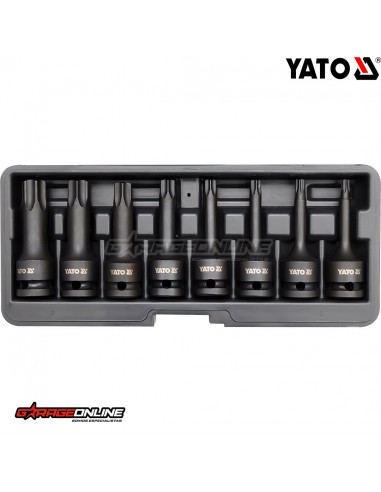 JUEGO DE DADOS DE IMPACTO TORX 1/2" MACHOS LARGOS 8 PIEZAS - YATO