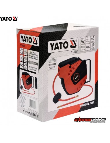 CARRETE NEUMATICO RETRACTIL CON MANGUERA 8MM X 10MTS YATO