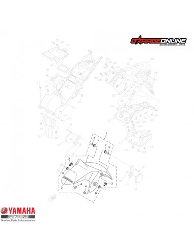 TAPABARRO AZUL METALICO YAMAHA YZF-R3 MT-03 GENUINO