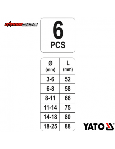 JUEGO DE EXTRACTORES PERNOS CORTADOS 6 PCS YATO