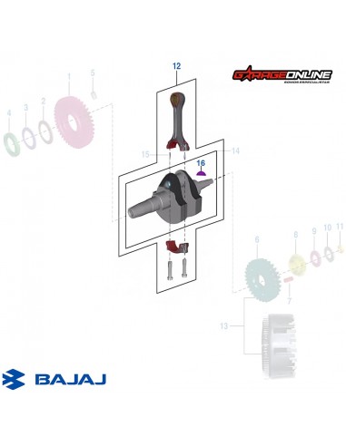 CIGUEÑAL COMPLETO BAJAJ DOMINAR 250 GENUINO KTM DUKE 250